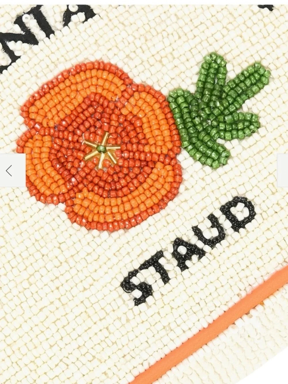 STAUD Tommy Beaded California Poppy Limited Edition Bag NWT - Picture 6 of 9